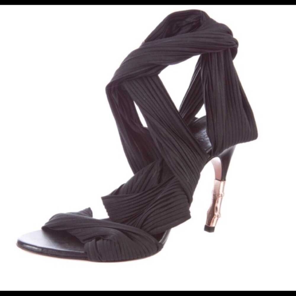 Black Wrap Gucci Horsebit Heels